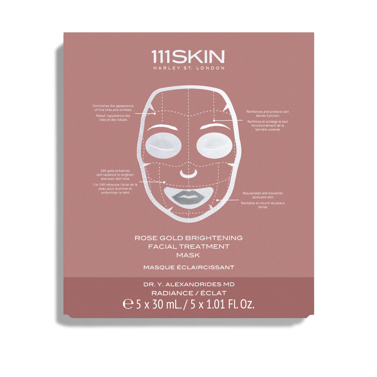 111Skin Rose Gold Brightening Facial Treatment Mask (5 Pack) 150 ml