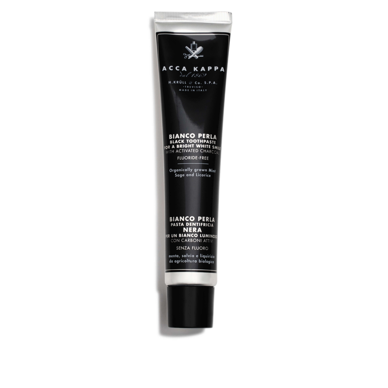 Acca Kappa Bianco Perla Black Toothpaste Fluoride-Free