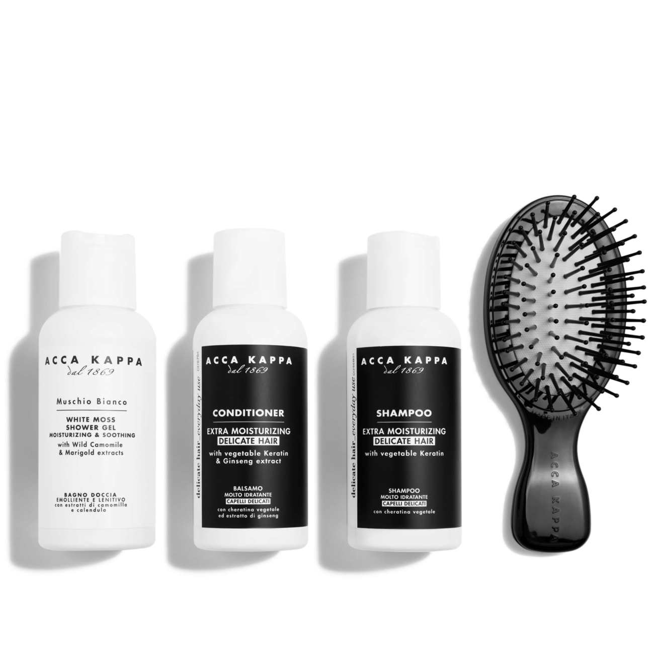 Acca Kappa Travel Set with Hair Brush (3 x 100ml)