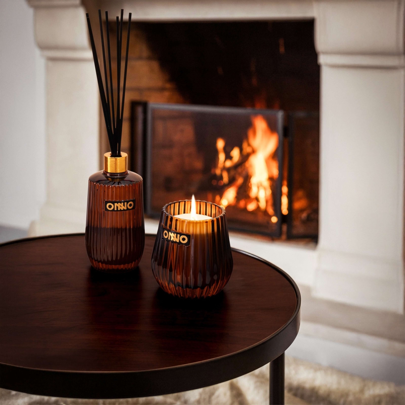 ONNO Collection Gift Set: Diffuser & Candle Eclectic Amber - Ginger Fig